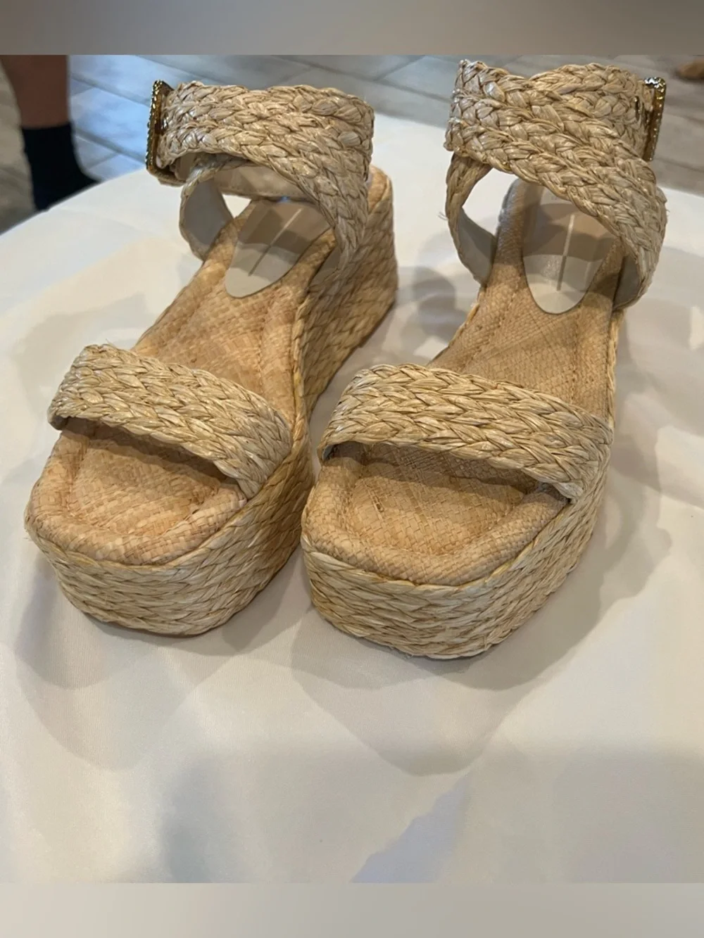 Dolce Vita Natural Braided Platform Espadrille Sandals - Picture 2 of 7